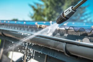 Gutter pressure cleaning in Melton, VIC.